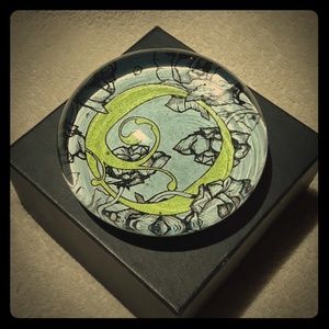 "O" Monogram Glass Paperweight Gablecrest